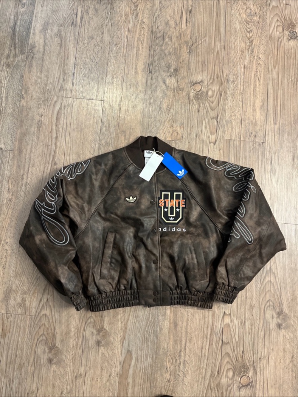 NWT Adidas Originals Leather Jacket Women’s KF2307 Size XS